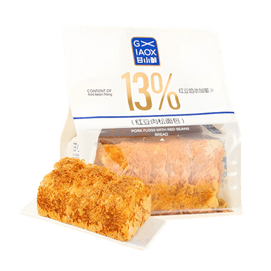 Red Bean & Meat Floss Toast Bread, 12.3oz【Nutritious breakfast】