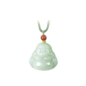 Putuo Mountain Hotan Jade Genuine Pendant For Women Maitreya Buddha Peace Necklace Sapphire 34 * 34 * 11.4mm