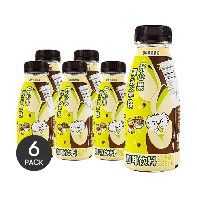 永璞 开心果厚乳拿铁 即饮咖啡 288ml *6【6份超值装】【0反式脂肪】【盒马山姆同款】