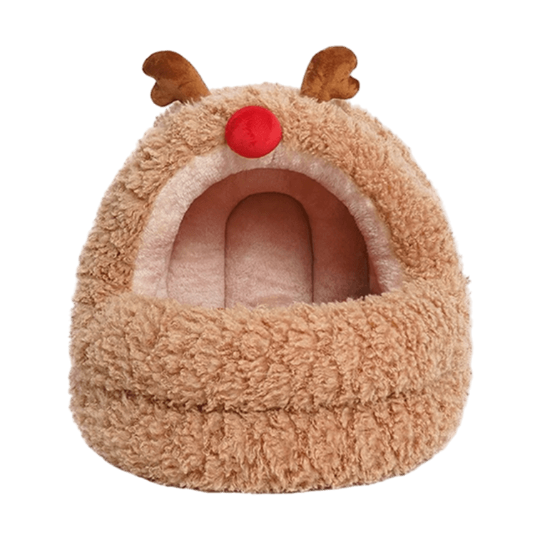 ZEZE 宠物窝猫窝狗窝宠物床 圣诞限定 麋鹿蒙古包造型 宠物床 猫窝猫床狗窝狗床 小号 【属于崽崽的圣诞氛围】 3