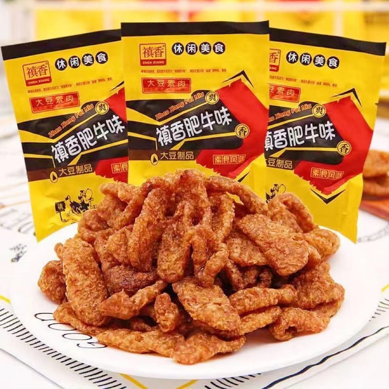 Spicy Beef Strips Soy Vegetarian Meat ChildHood Classic 28g*6 Bags. 7