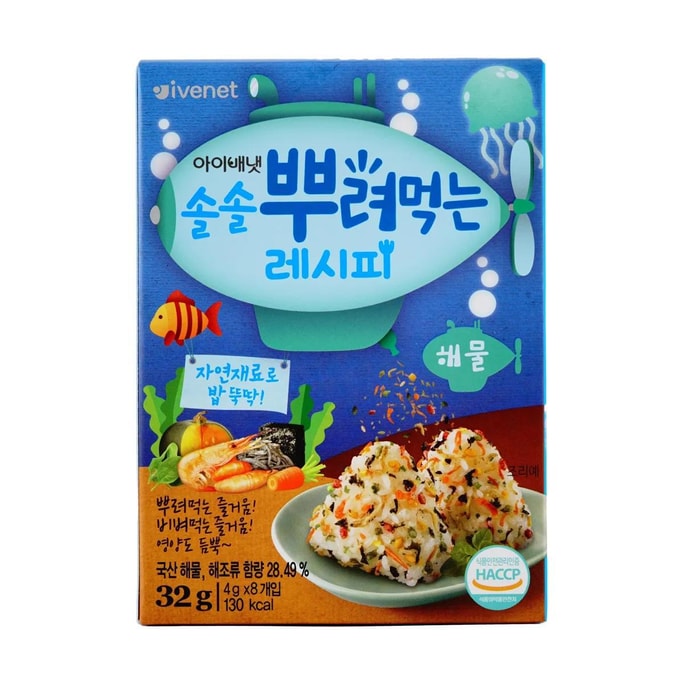 韓國IVENET 寶寶拌飯料飯團料 寶寶健康輔食海苔碎 海鮮味 32g