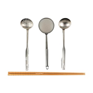 家庭用ホットポット調理器具キット 箸 スキマー おたま ストレーナー 4点セット