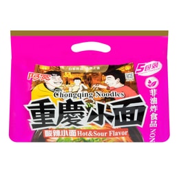 A-Kuan Chong Qing Noodle Hot & Sour Flavor 5pcs 600g