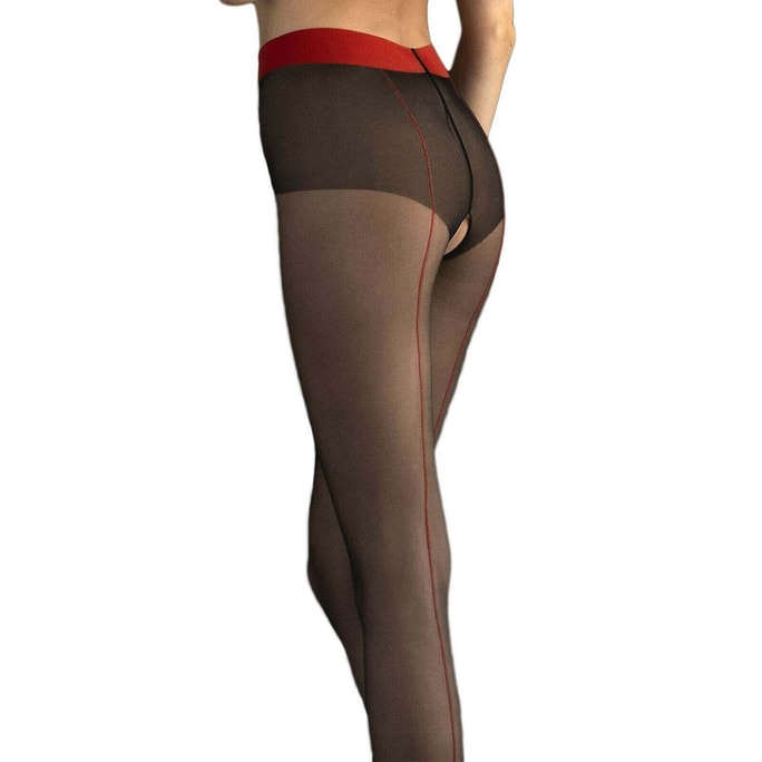 【NEW YORK】Bella’s Fantasy Sexy Women's Ultra Sheer Transparent Line Back Seam Tights Stockings Pantyhose Red