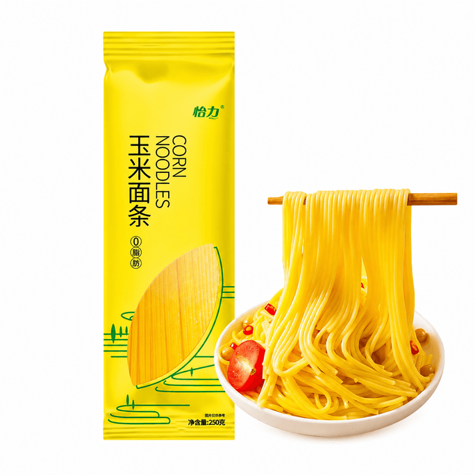 怡力 0脂肪玉米麵條 粗糧250g【耐煮不斷條】【純粗糧 健身減脂餐】【可做意麵 拌麵 湯麵】