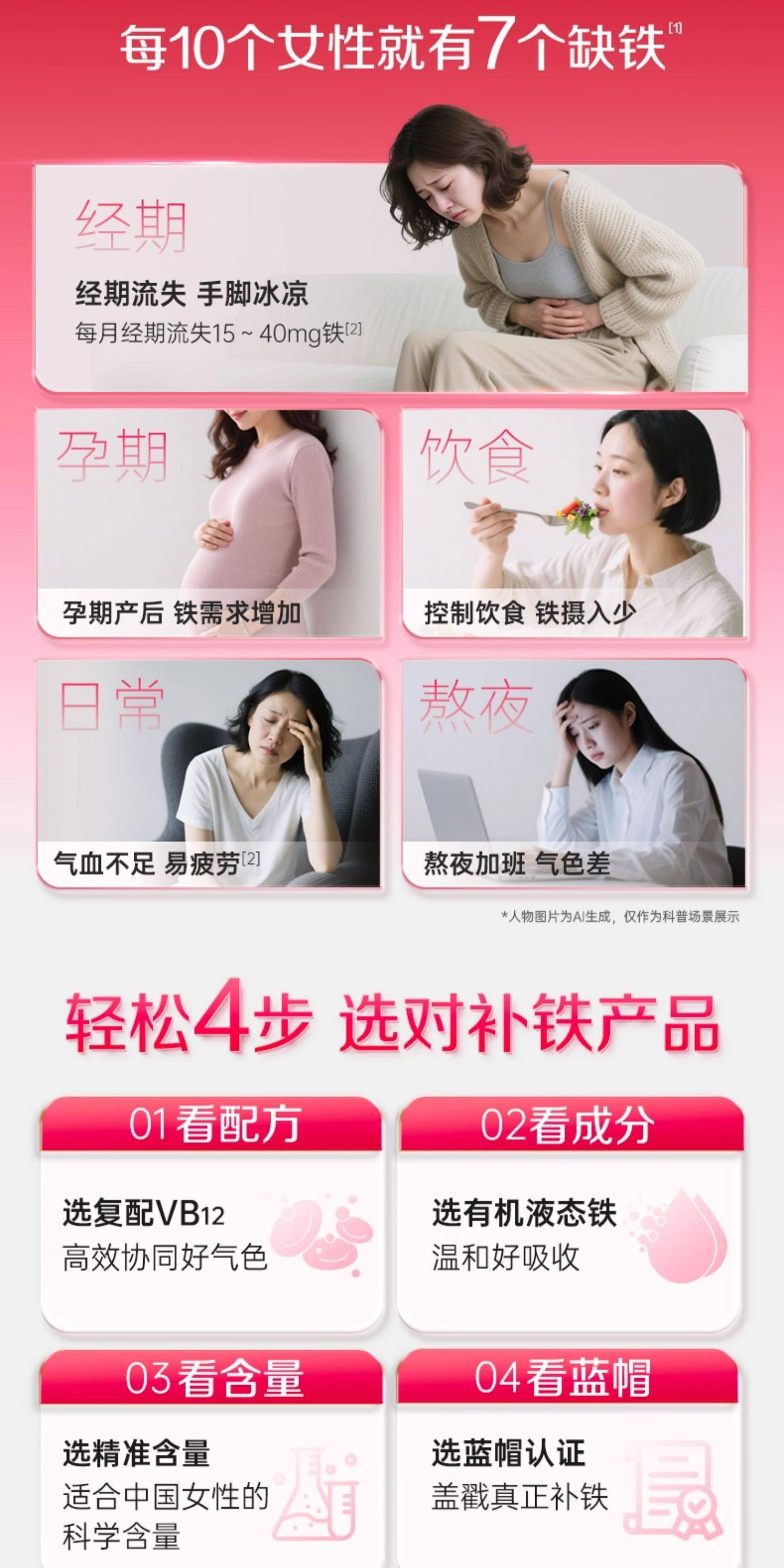 【中国直邮】 哈药 朴雪补铁维生素B12朴血口服液 女性气血孕妇补充铁口服液礼盒900g/盒