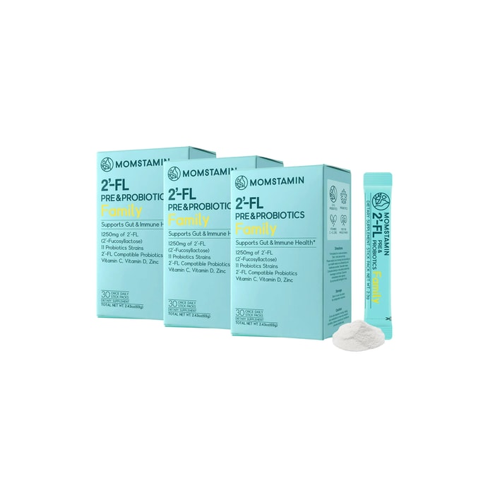 MOMSTAMIN 2'-FL HMO Prebiotic & Probiotic Powder 1250 mg HMO IBS Relief for 3 Months