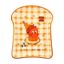 川岛屋 吐司星星人面包盘 可爱卡通陶瓷早餐盘甜品盘 7.85"