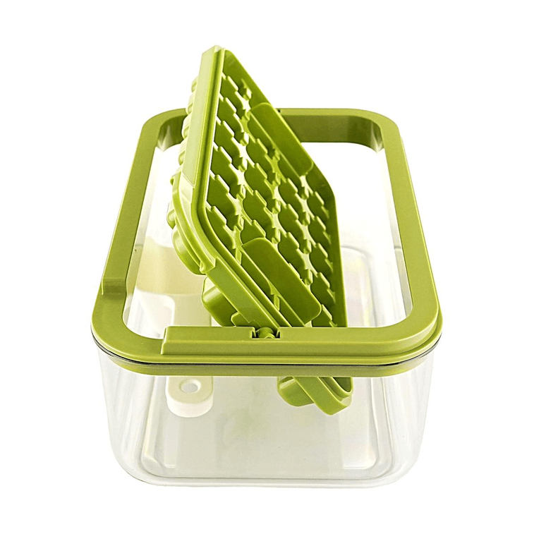 Large Ice Cube Tray Single Layer - Green 1pc【One-Touch Press Release Ice Maker Mold With Storage Bin】 8