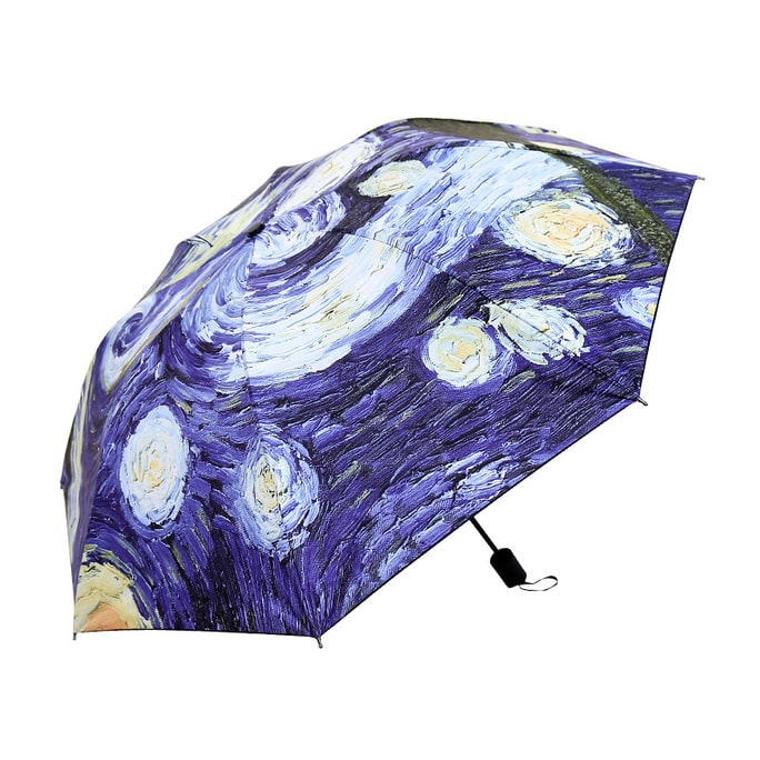 Women Outdoor Tri-Fold Umbrella Black Glue Anti-UV Umbrella A