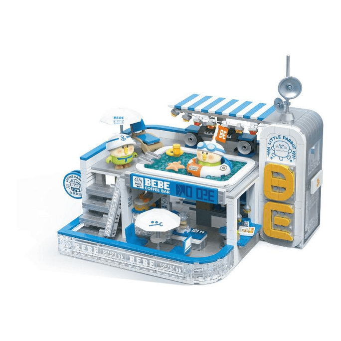 TOPTOY  Building Blocks Little Parrot Bebe Amusement City Street Scene House Coffee Shop Building Blocks 260*192*208mm