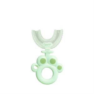 U-Shaped Children's Toothbrush for Ages 2–3–6–12½: Soft Silicone Bristles for Infants and Toddlers—The Ultimate Toothbrushing Tool for Babies (Ages 2–6)  Aixi Green