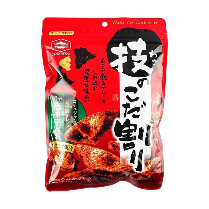 Waza no Kodawari Umakara Togarashi - 구운 쌀과자, 칠리 맛, 3.52oz