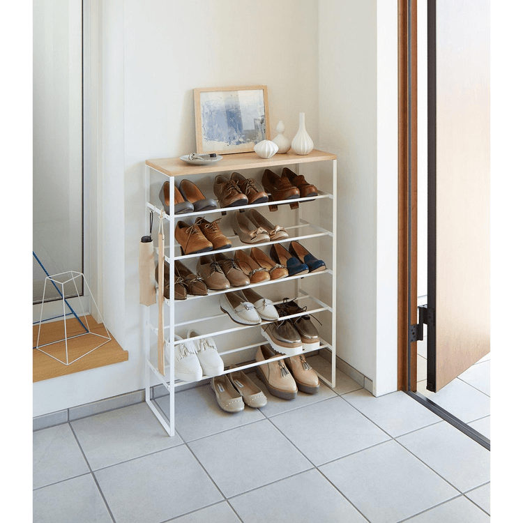 Six-Tier Shoe Rack (34 H) - Steel White - Yami.com