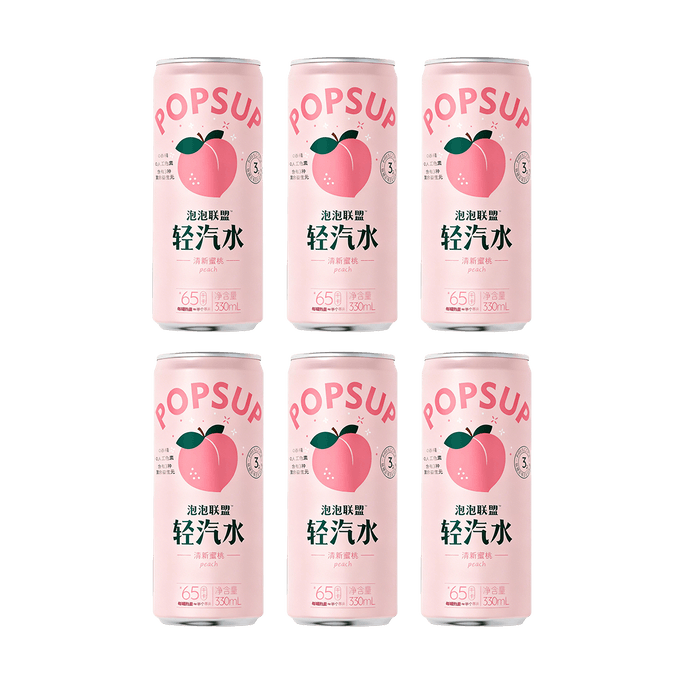 Prebiotic Light Soda, Peach Flavor, 11.16 fl oz*6packs【Low Calories】