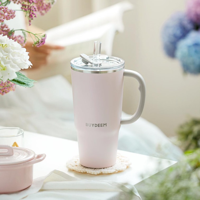 BUYDEEM北鼎 巨无霸吸管保温杯子 大容量水杯 750ml 猪猪粉 DS57 5