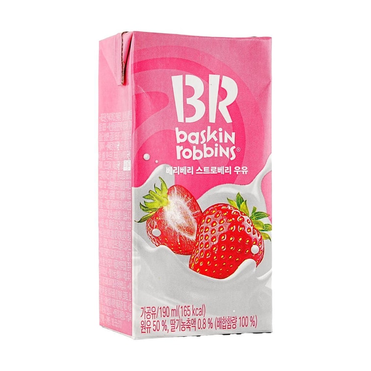 韩国BASKIN ROBBINS 蜜瓜牛奶+薄荷巧克力牛奶+草莓牛奶+棉花糖牛奶 190ml*4盒【4口味组合装】 18