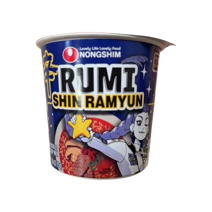 【韓國直郵】 韓國 NONGSHIM農心 農心 農心 農心 農心KPOP惡魔獵人Rumi超級明星風味杯麵 95g×6杯裝