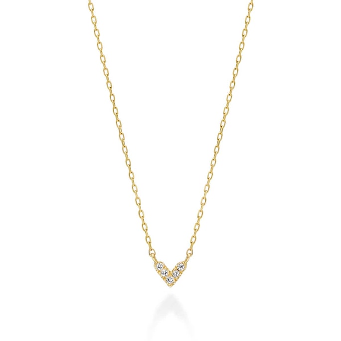 [Direct Mail From Japan] AHKAH Official Flagship Store Rola Heart Gold Diamond Necklace