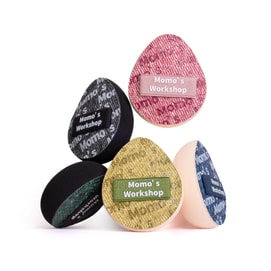 毛吉吉 【便携mini丹宁粉扑】独立透明收纳盒多软硬分区上妆高光/腮红/遮瑕神器(5枚装)