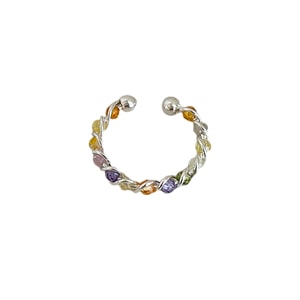 Hand‑wrapped Beaded Open Ring Colorful F 1 piece Unique‑styled Fashion Commuter Ring