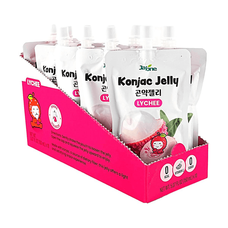 Lychee Flavor Konjac Jelly Low Sugar Low Calorie Meal Replacement 5.07fl oz×10 Packs 8