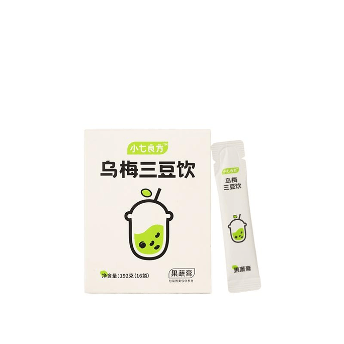 【中国直邮】七小七乌梅三豆饮儿童三豆乌梅饮果蔬膏便携小包192g*1盒