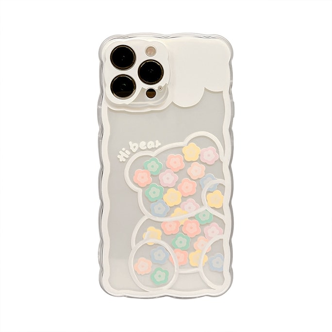 Iphone Case Cover Transparent Flower Bear Iphone 13 Pro Max