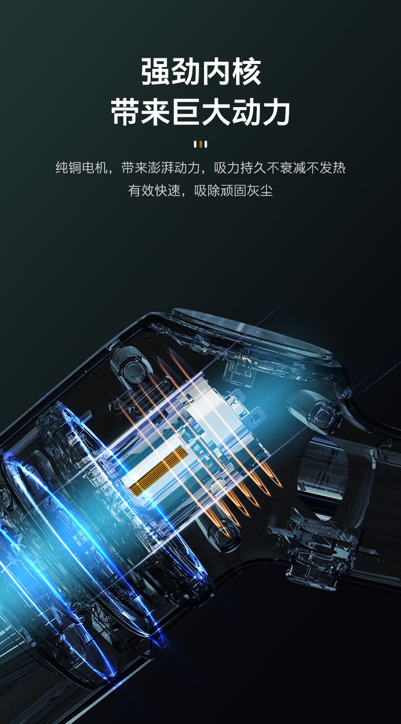 RAMBLE 车载无线吸尘器 白色款 手持便携 大功率8000pa 家车两用