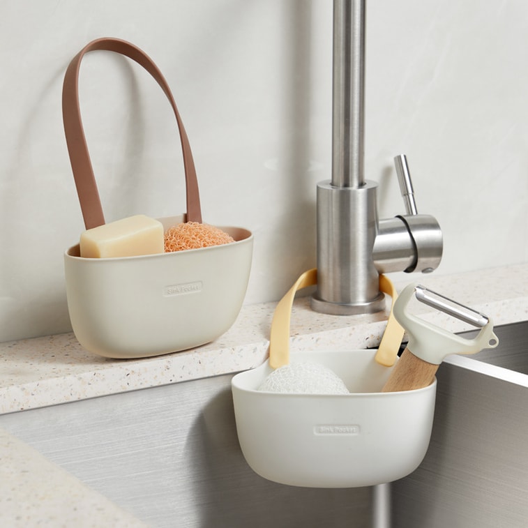 FaSoLa Life シンク用ハンギングバッグ ブラウン (単層)/個 シンク収納 排水バスケット 3