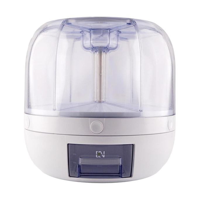 Cereal Dispenser Rice Bucket Dispenser 6 Grid 360° Rotating 6Kg White