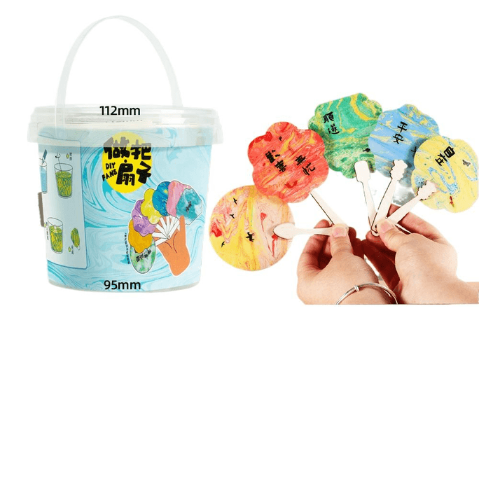 Dobi Cat Children's Handmade Diy Mini Lacquer Fan Shop Material Lacquer Fan Set * 1 Bucket