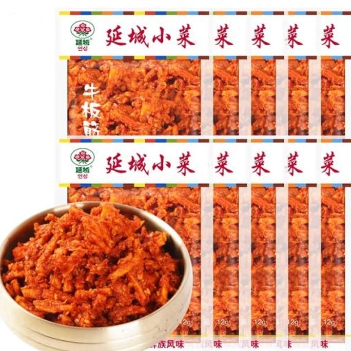 【中国直邮】延城小菜 韩式牛板筋 甜辣味 12g*5袋
