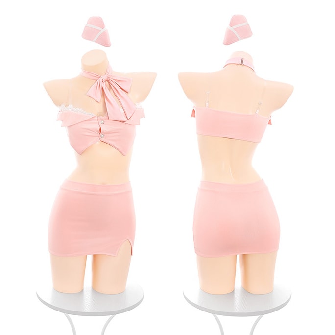 Spring breeze sends warmth tube top stewardess suit uniform sexy lingerie sexy pure desire exposed buttocks no need to t