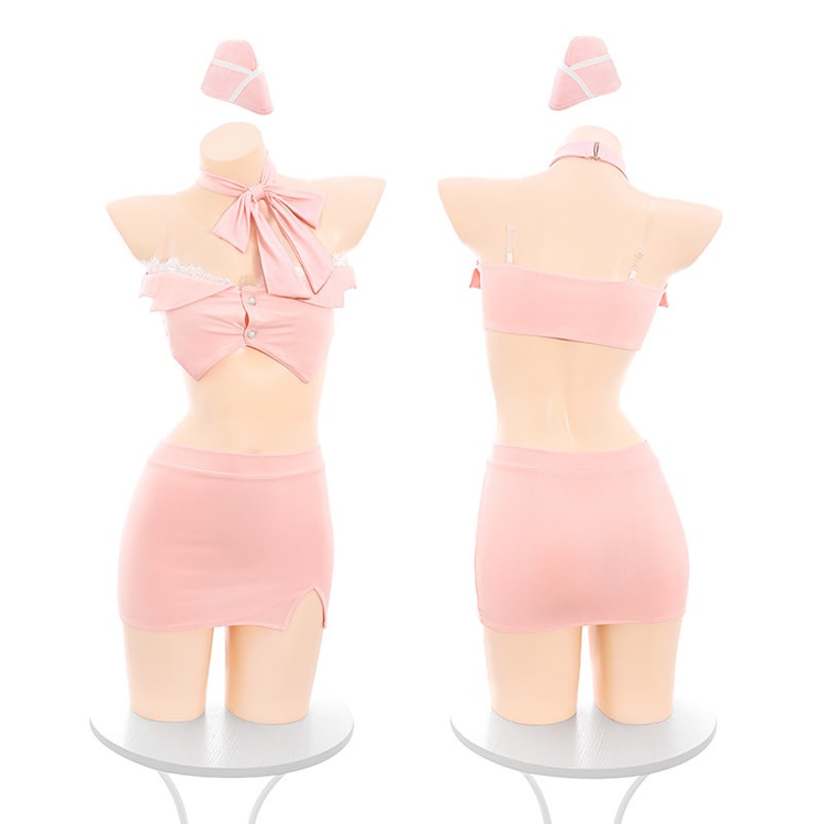 Spring breeze sends warmth tube top stewardess suit uniform sexy lingerie  sexy pure desire exposed buttocks no need to t - Yami.com
