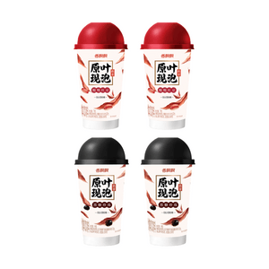 香飘飘 原叶现泡奶茶 糯糯红豆 74g*2杯+黑糖珍珠 64g*2杯【2口味4杯组合装】【小红书爆款】