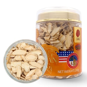 프리미엄 위스콘신 아메리칸 홍삼 슬라이스 (150g) | 미국산 대형 컷 | 직접 씹거나 차, 수프에 넣어 마시기 좋은 부드럽고 달콤쌉싸름한 허브