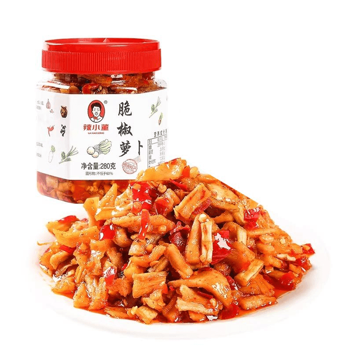 Crunchy Chili Radish, Special Spicy Dish Sauce, Ready-To-Eat Pickled Vegetables, 280g * 1 Bottle