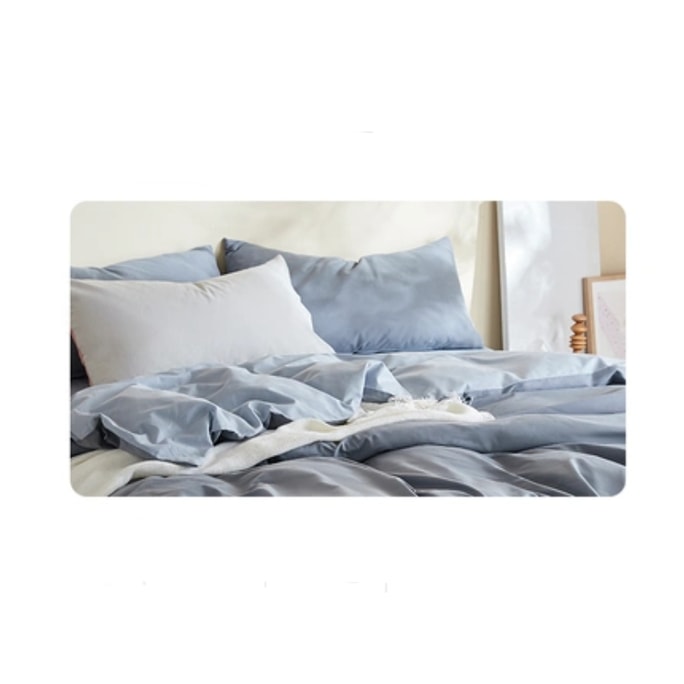 LifeEase Super Soft Aerobic Cotton Pillowcase Pair 48*74cm* Blue Enzyme Cheese Blue Gray