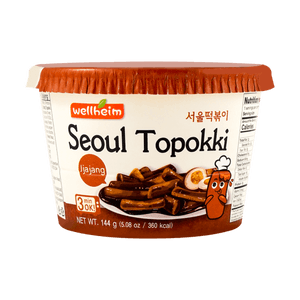 韩国WELLHEIM 韩式炒年糕条 炸酱味 杯装 144g