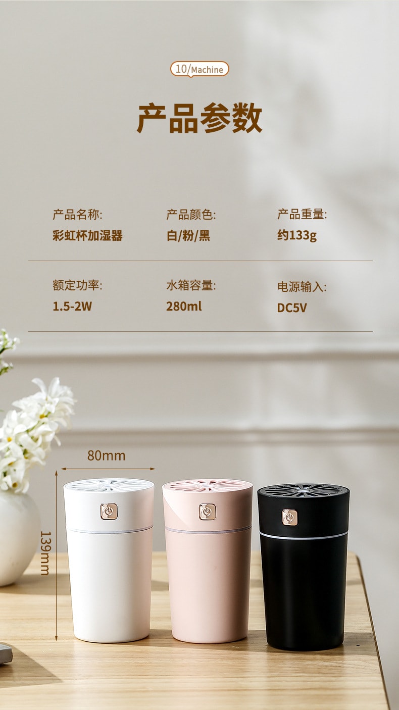 迷你便携大雾量香薰家用桌面卧室车用车载加湿器 1 把