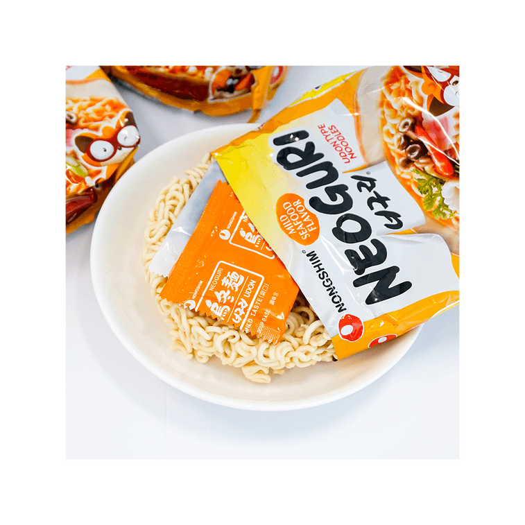 韩国NONGSHIM农心 NEOGURI 小浣熊海鲜面 乌冬面 温和原味 4包入 480g【BTS田柾国同款】 3