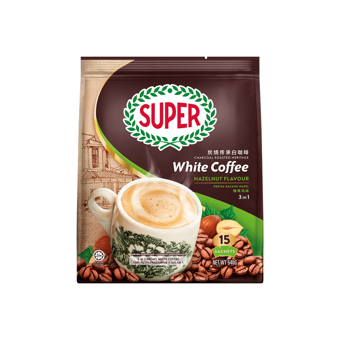 新加坡SUPER超级 炭烧白咖啡 15包入 540g
