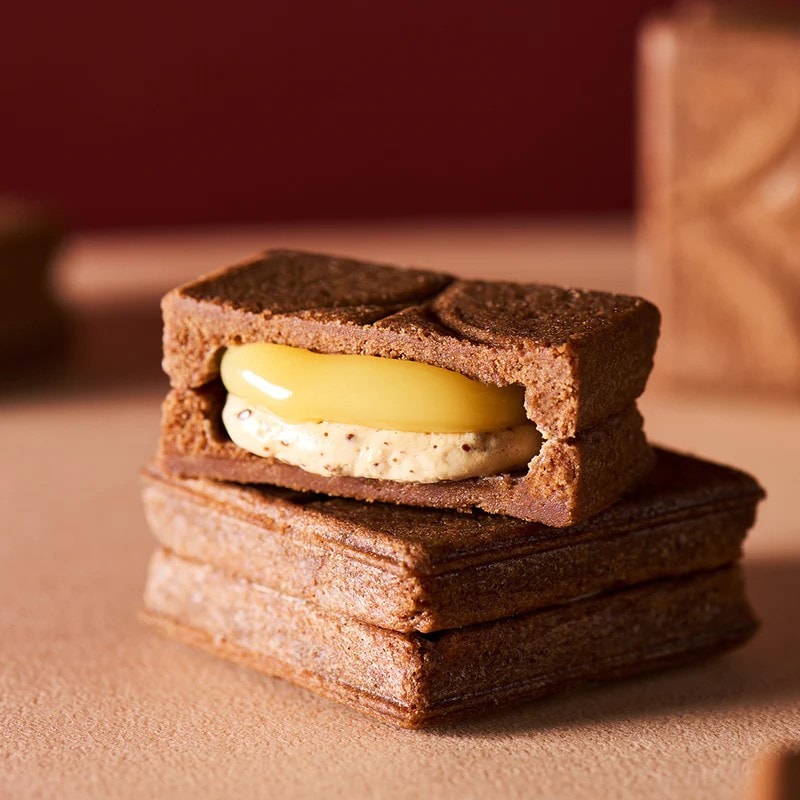 【日本直郵】 日本 press butter sand 超人氣網紅餅乾 巧克力杏仁 奶油夾心餅乾 3枚裝