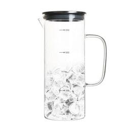 Pure Stainless Lid Glass Water Pitcher Bottle, 43.9 fl. oz