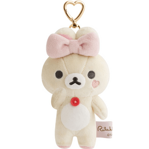 Rilakkuma Bowknot Series Plush Love Button Pendant, Bear Sister, 1 piece