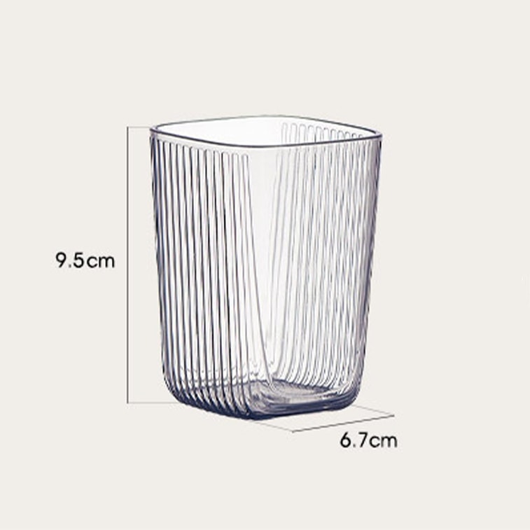 BDO 透明方型漱口杯 牙刷杯儿漱杯牙具杯牙缸 透明黑无把手 6.7×9.5cm 5