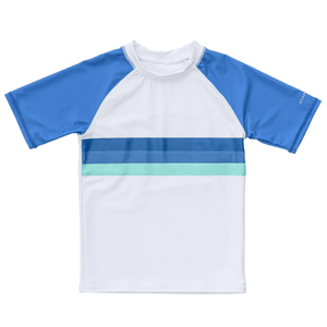 美国 MOM LOVES ME 快拍石游泳鲨鱼条纹短袖防晒上衣 3岁