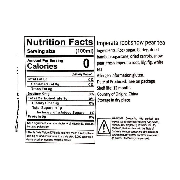 Sugarcane Imperata Root and Pear Tea 120g Bag 4